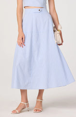 Inixyf Azzura Striped Midi Skirt