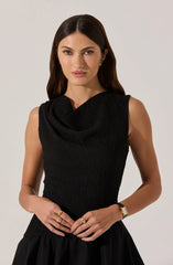 Lbruh Cowl Neck Mixed Media Mini Dress