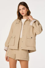 Inixyf Beron Utility Jacket with Plaid Trim