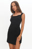 Giavanna Thigh Split Mini Dress Black