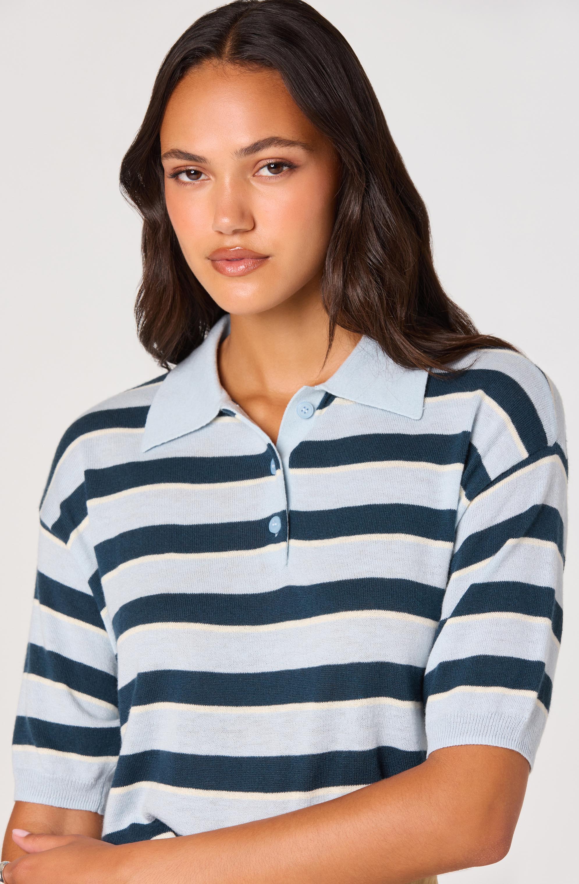 Inixyf Scottie Striped Knit Polo Sweater