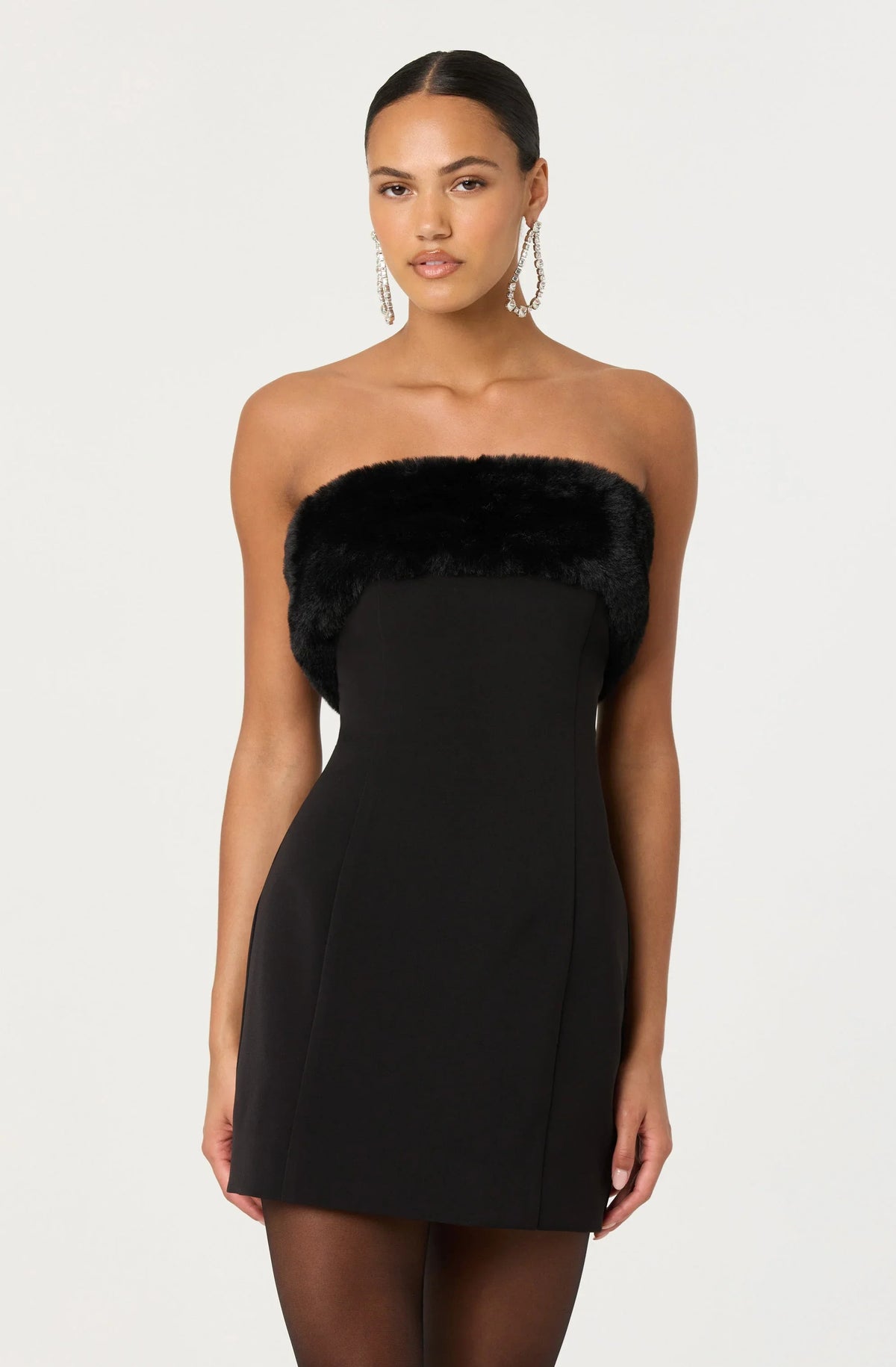 Lbruh Amya Strapless Faux Fur Dress