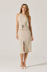 Lbruh Tailored Belted Midi Dress