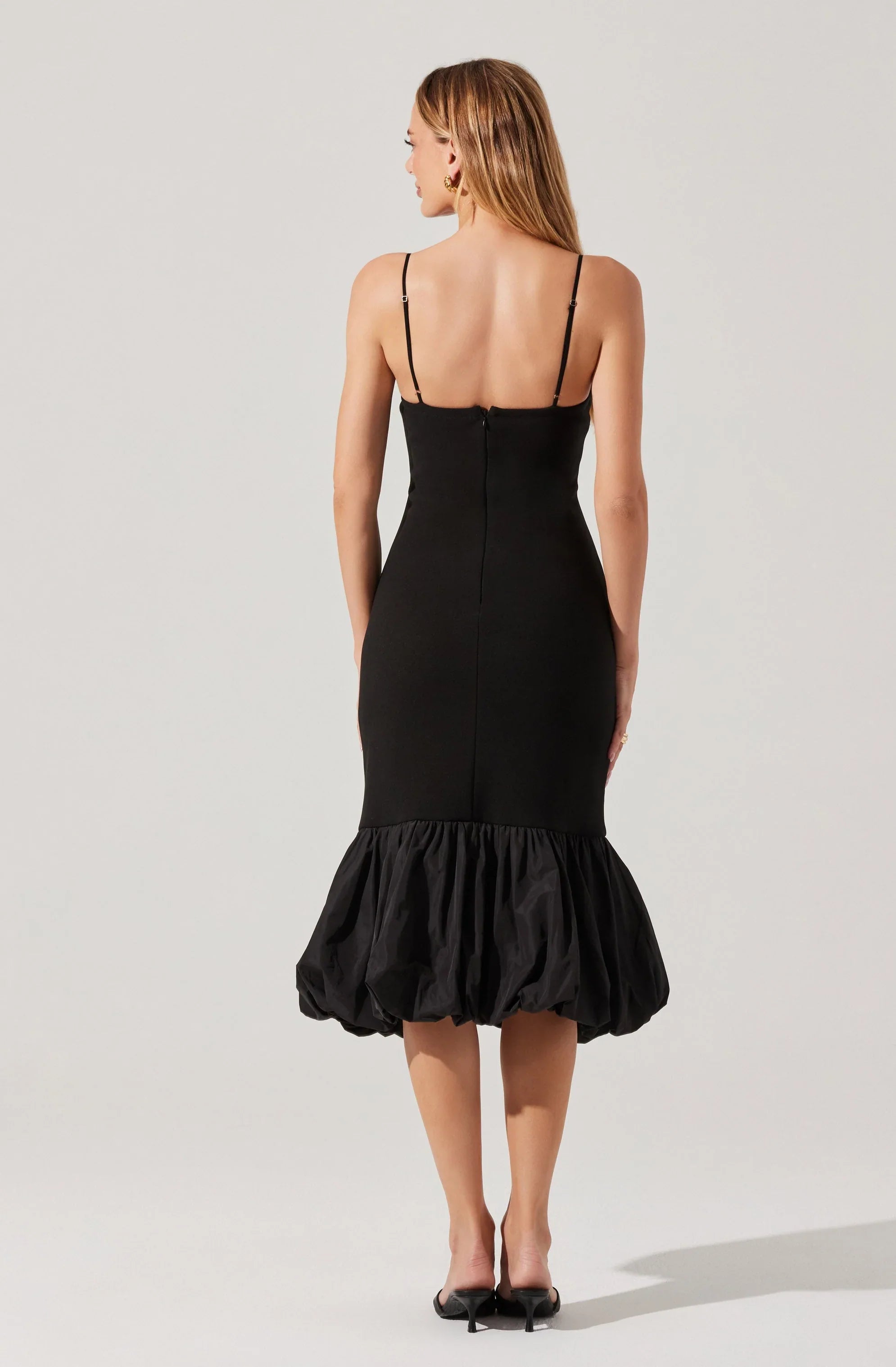 Lbruh Brittnea Bodycon Bubble Hem Midi Dress