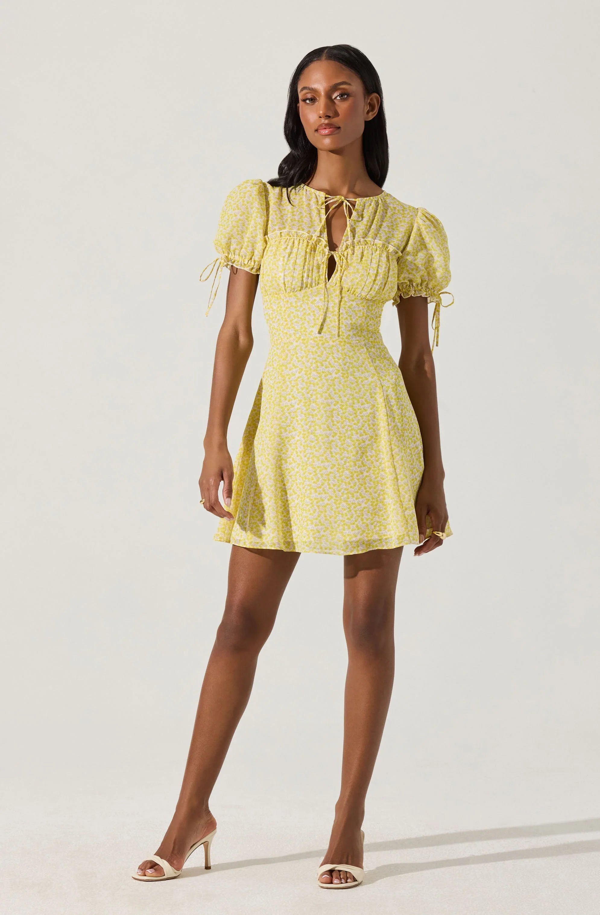 Lbruh Floral Puff Sleeve Mini Dress