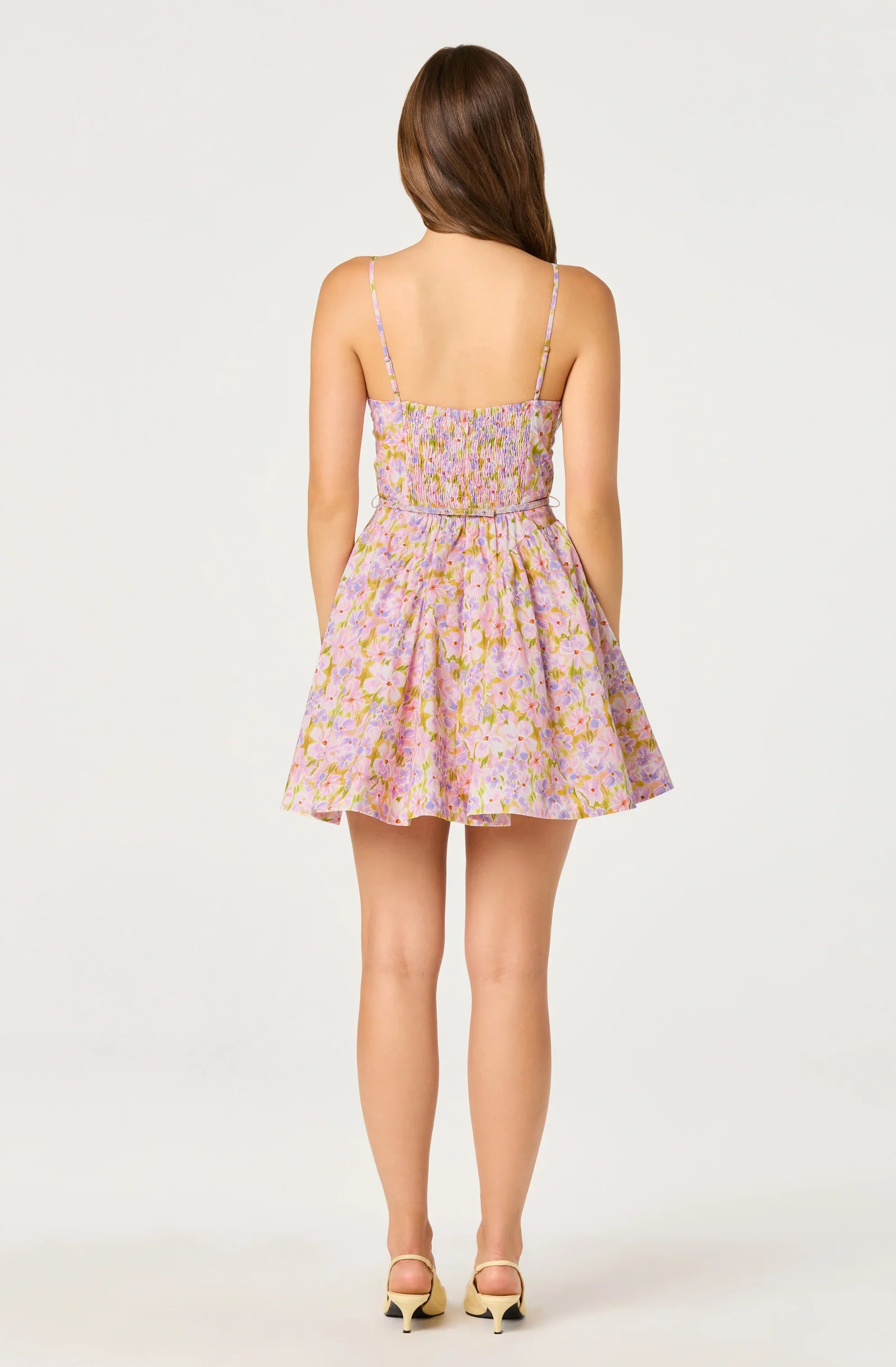 Inixyf Isha Floral Sweetheart Mini Dress with Belt