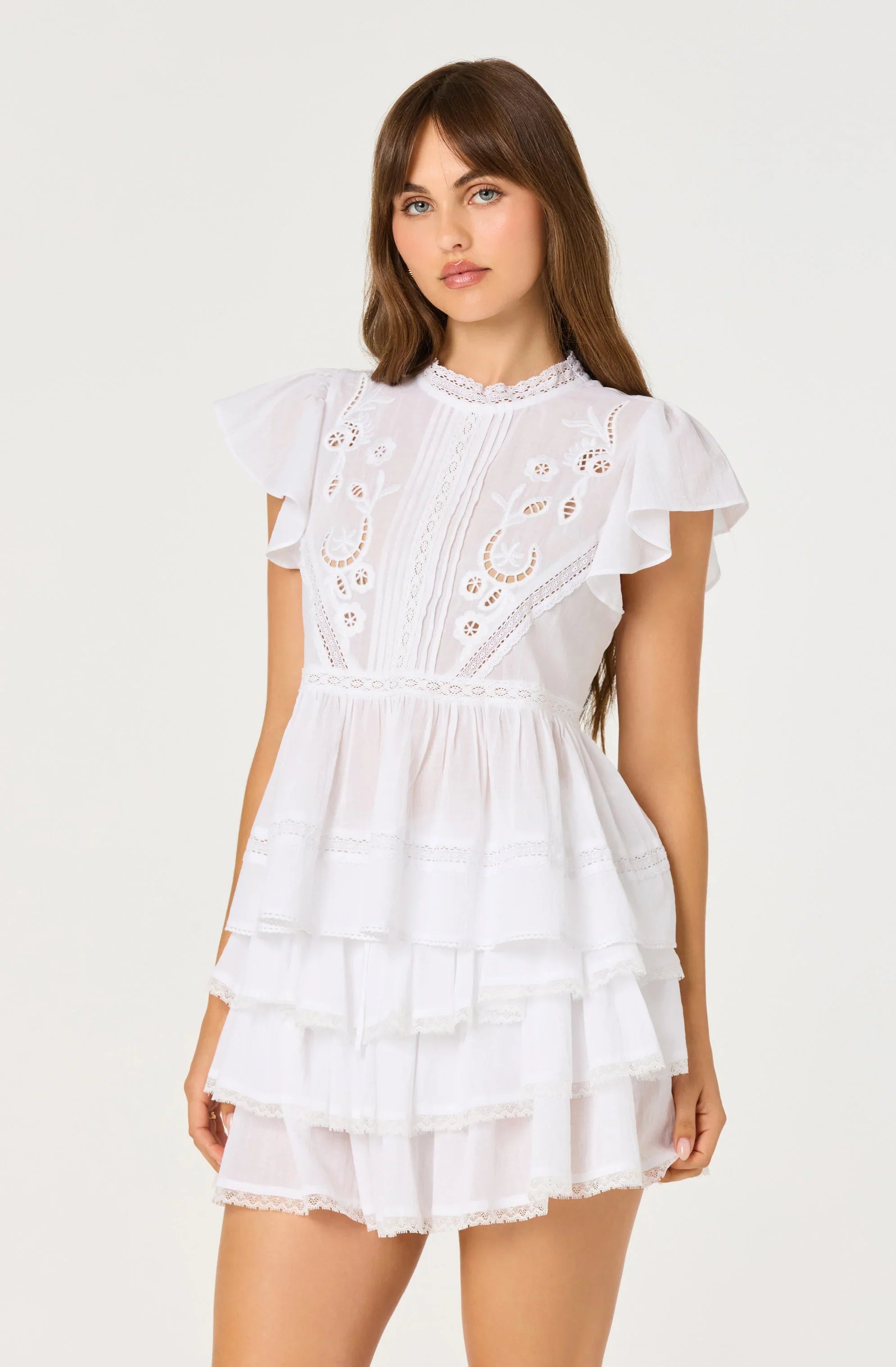 Inixyf Jenny Eyelet Flutter Sleeve Top