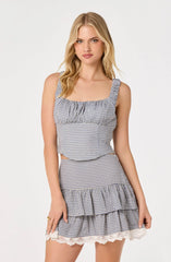 Inixyf Penny Gingham Ruffle Mini Skirt