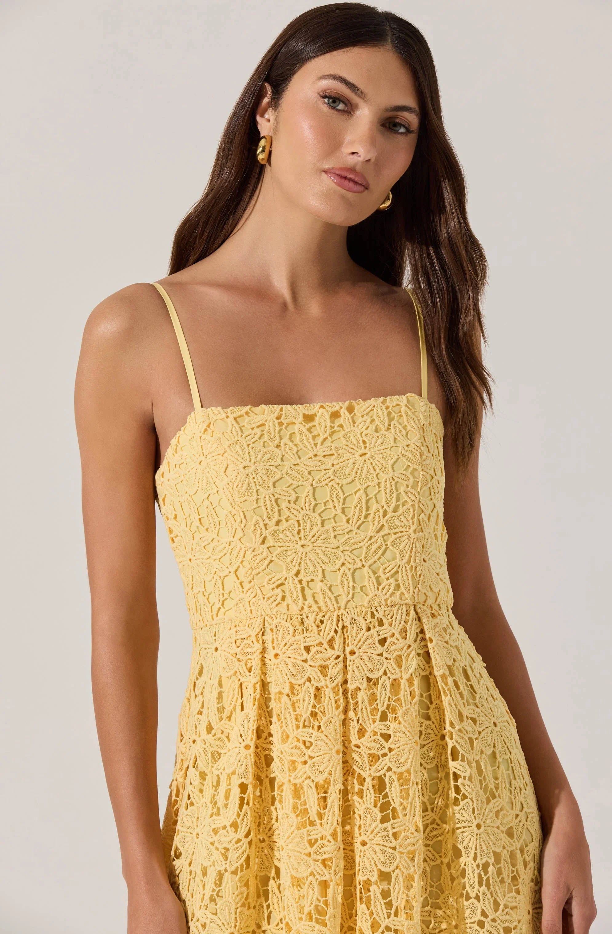 Lbruh Floral Lace Midi Dress