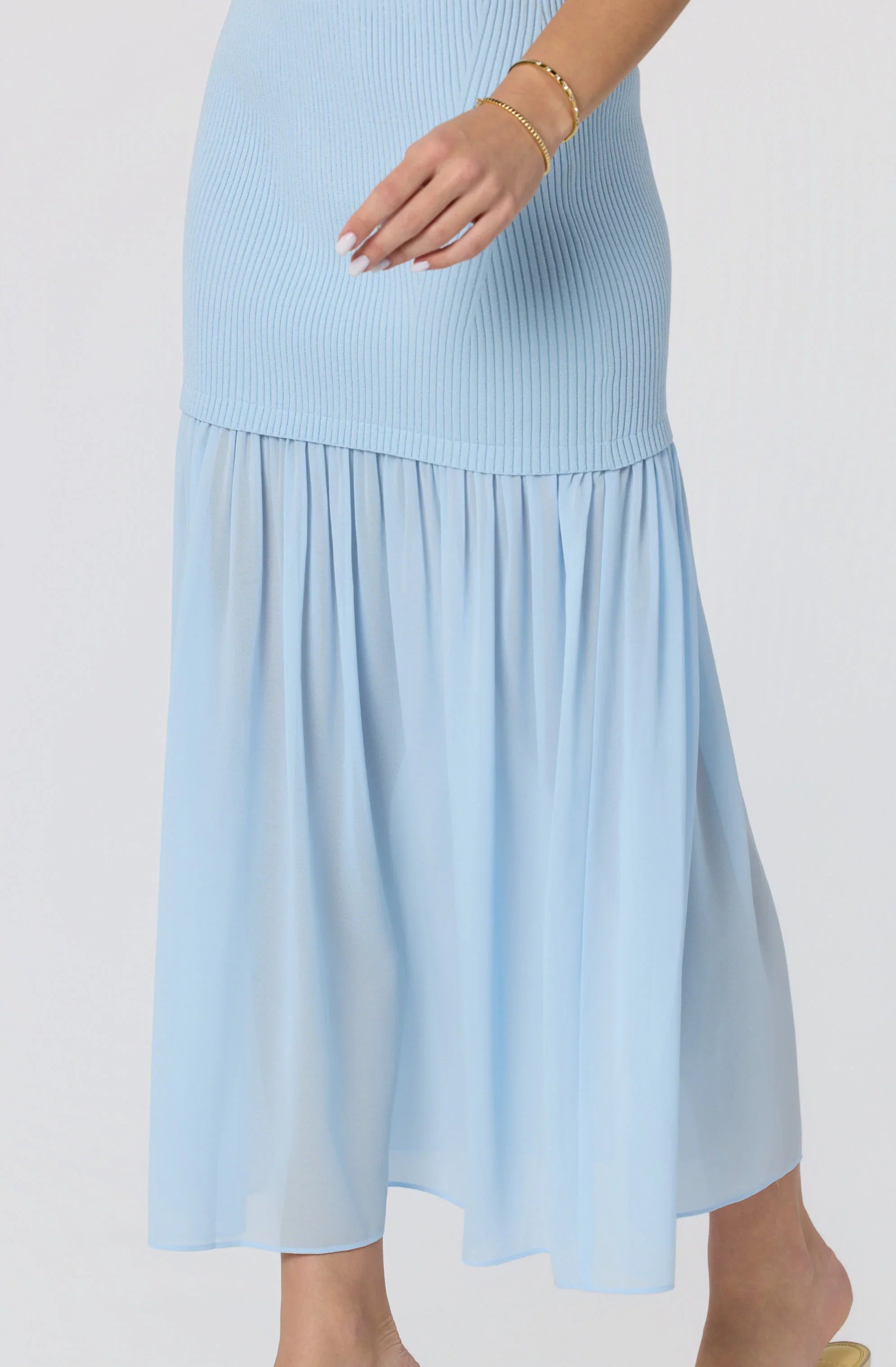 Inixyf Halie Mixed Media Maxi Skirt