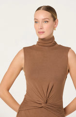 Lbruh Riana Turtleneck Twist Front Maxi Dress