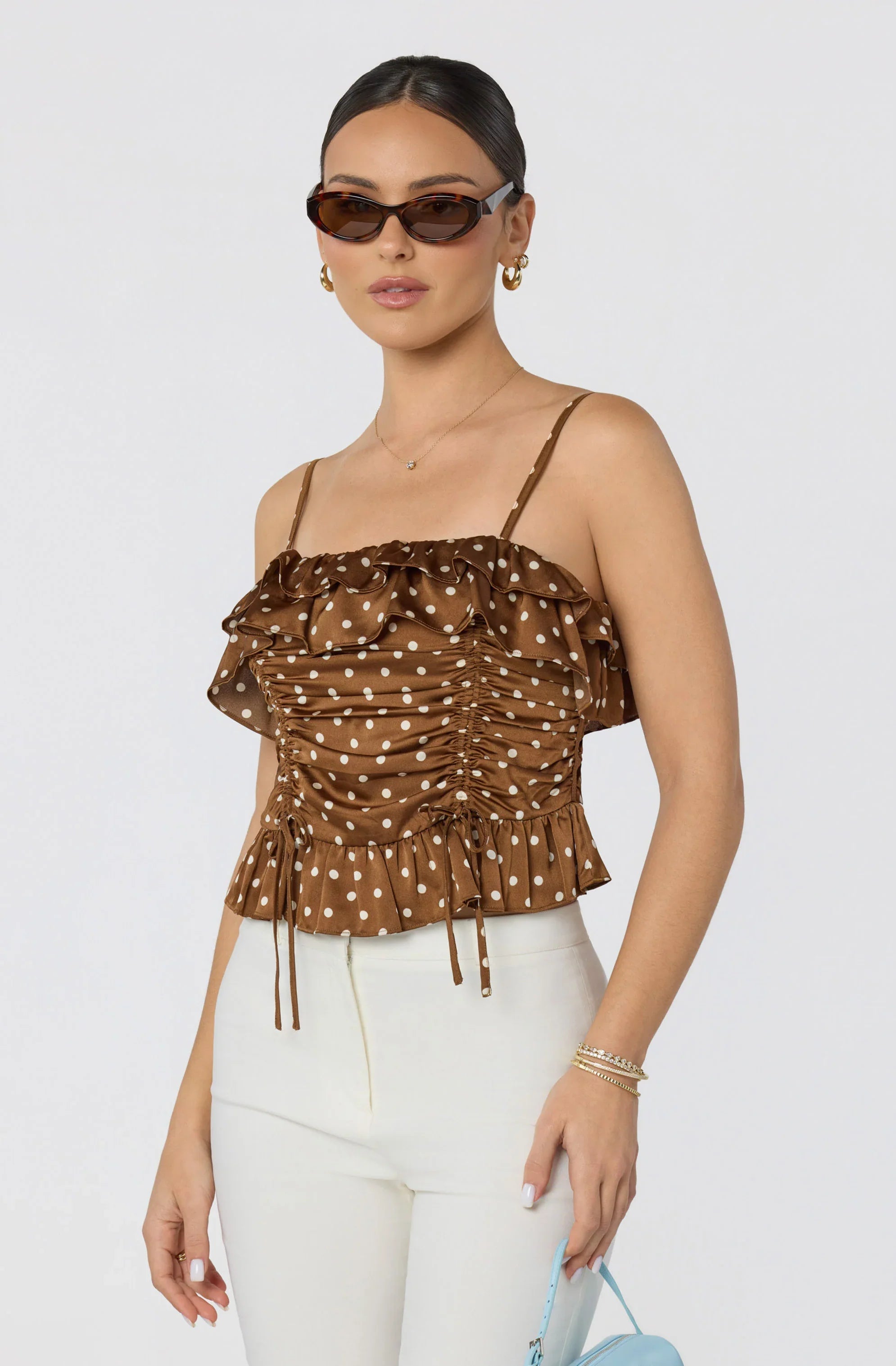 Inixyf Brynn Ruched Peplum Top
