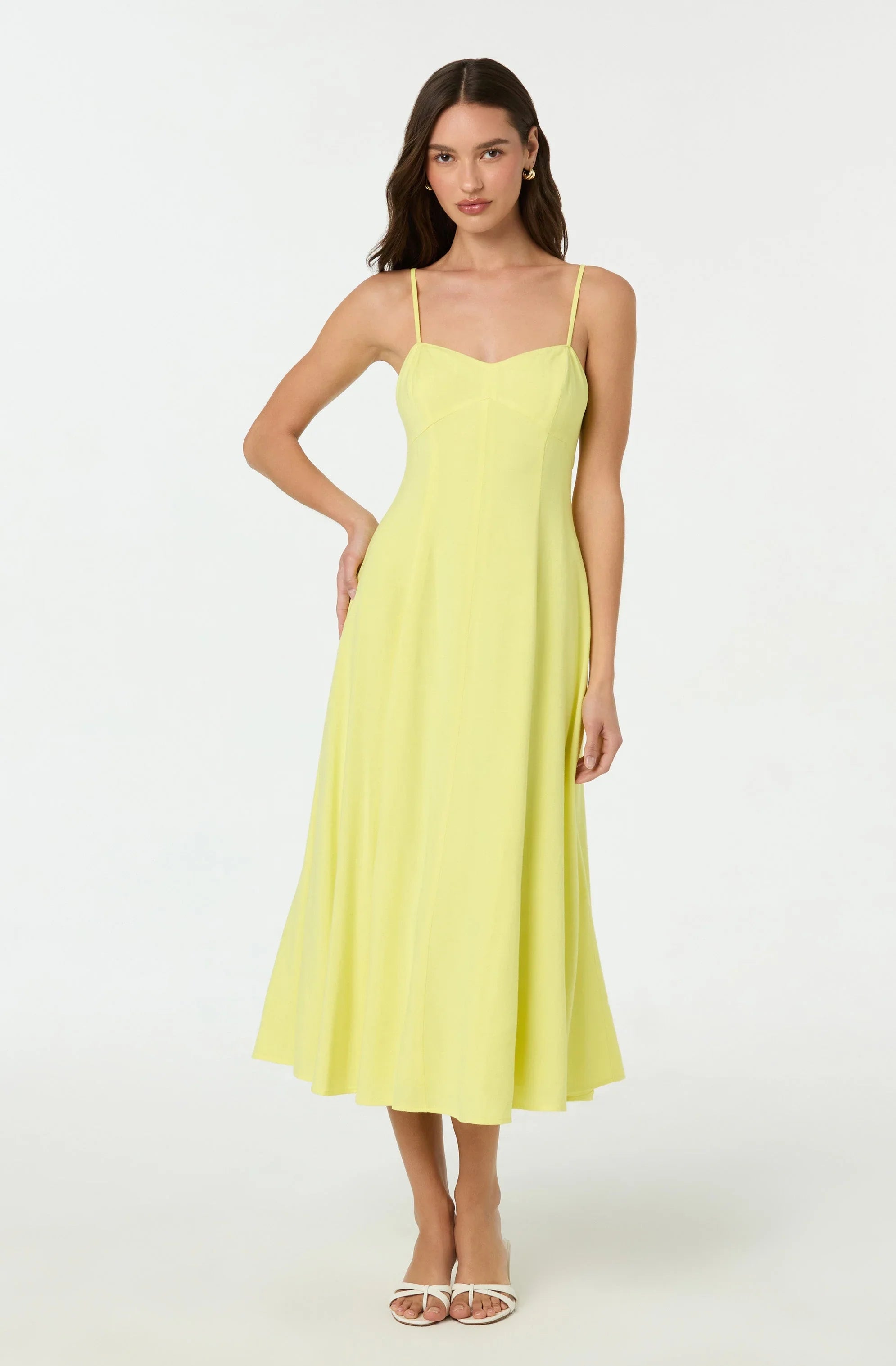 Lbruh Linen-Blend A-Line Midi Dress