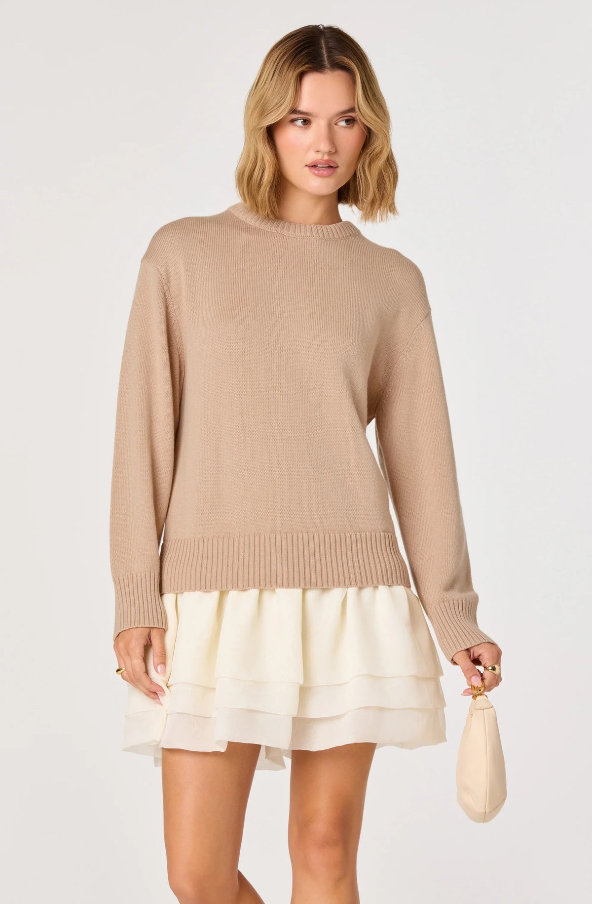 Inixyf Kalyn Sweater Mixed Media Mini Dress