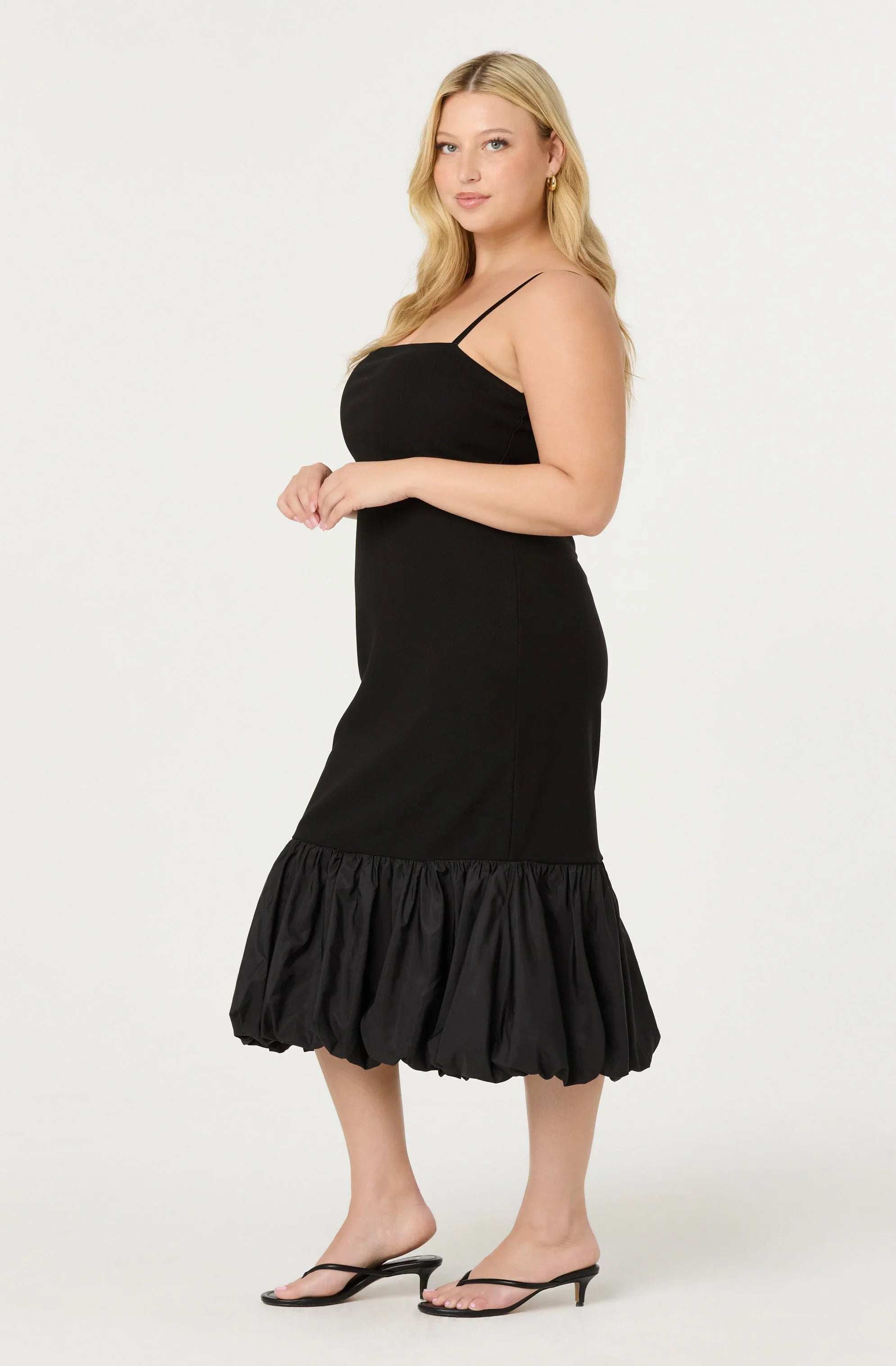Lbruh Brittnea Bodycon Bubble Hem Midi Dress