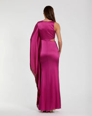 Hot Pink Cut Out Fringe Kaftan Gown