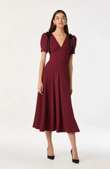 Lbruh Ciela Bow Puff Sleeve Midi Dress