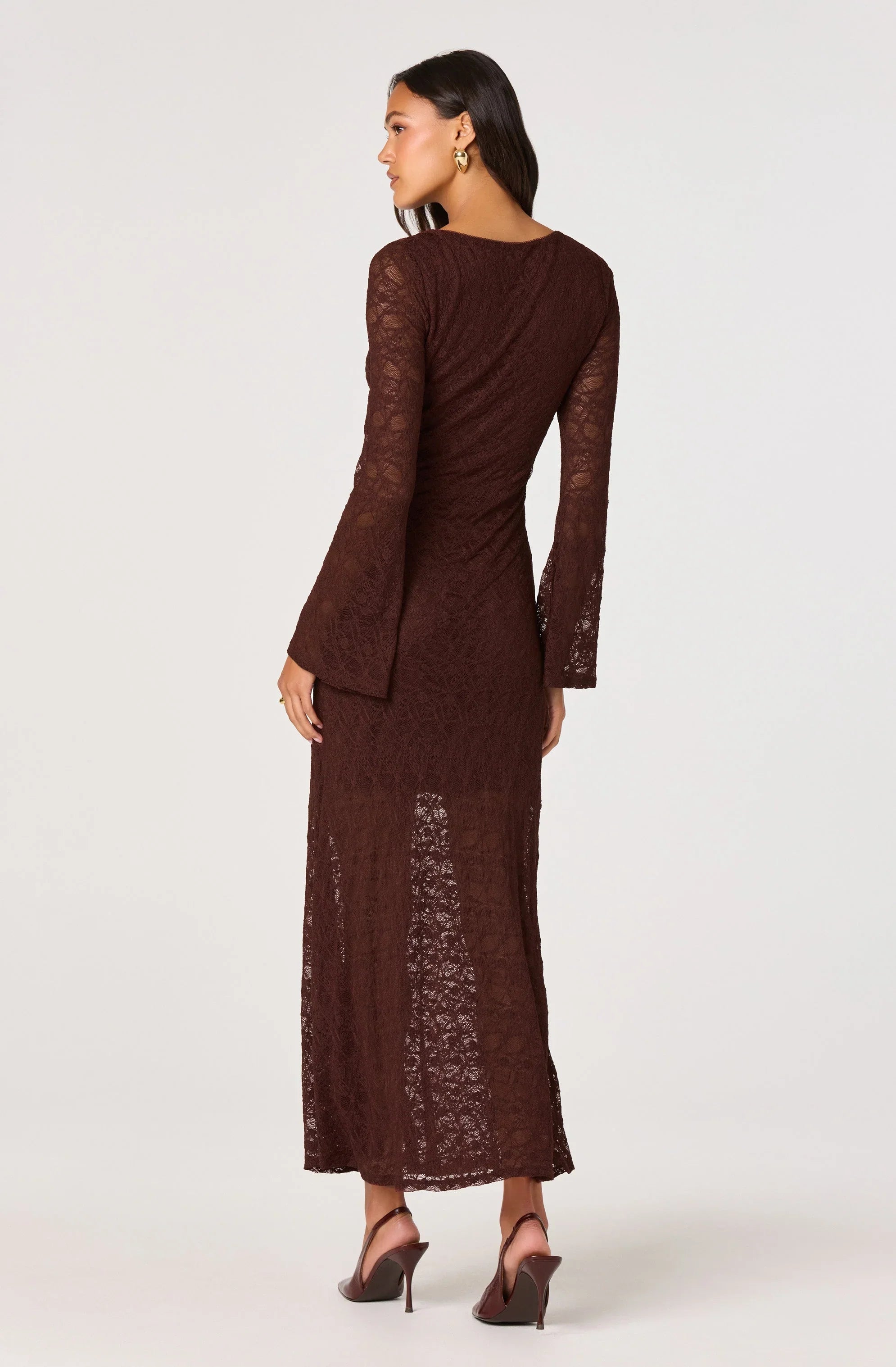 Lbruh Long Sleeve Lace Maxi Dress
