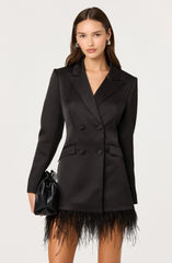 Lbruh Breonna Feather Trim Blazer Dress