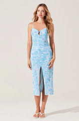 Lbruh Palmero Floral Ruched Midi Dress