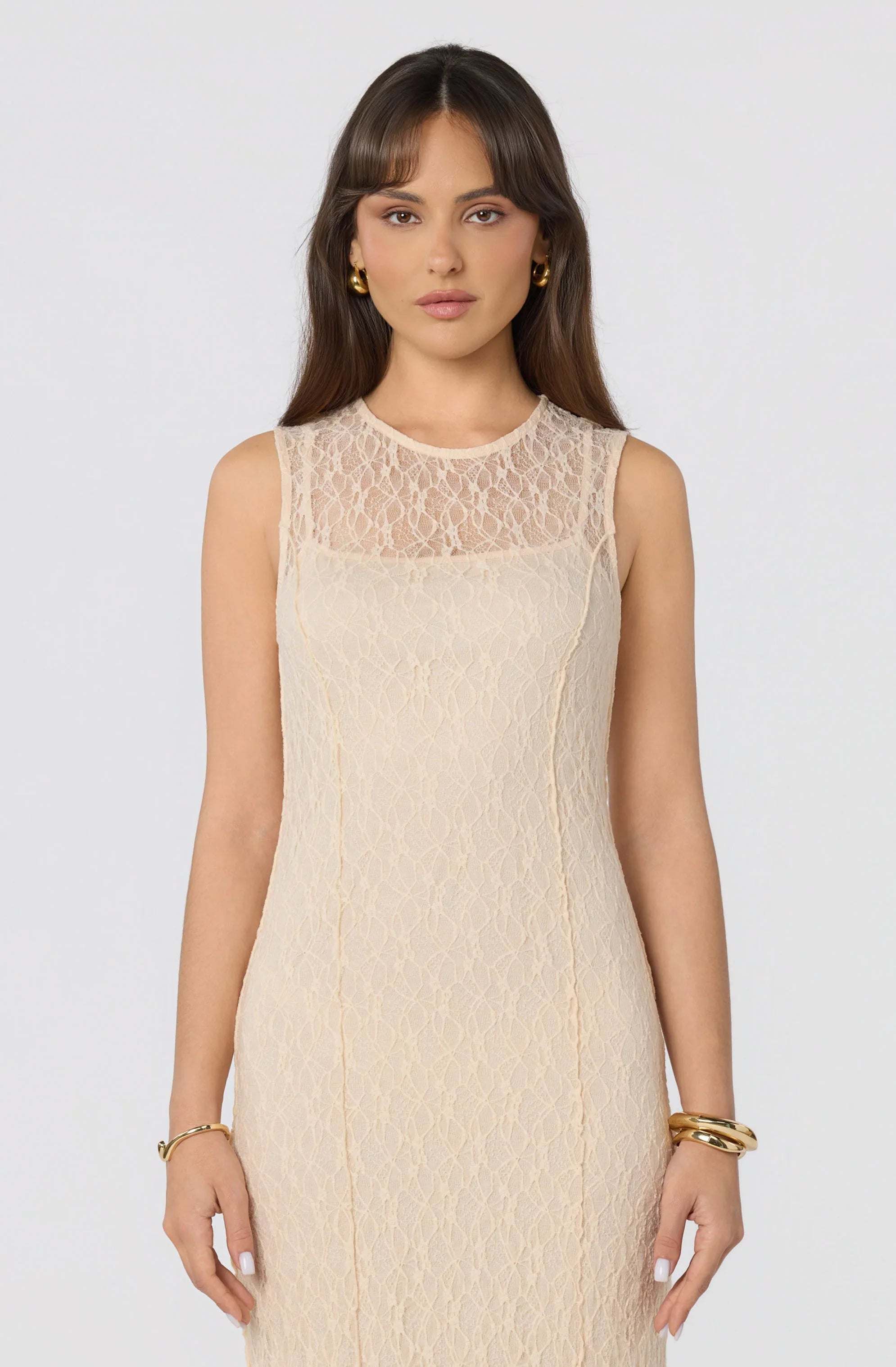 Inixyf Annabella Semi-Sheer Lace Maxi Dress