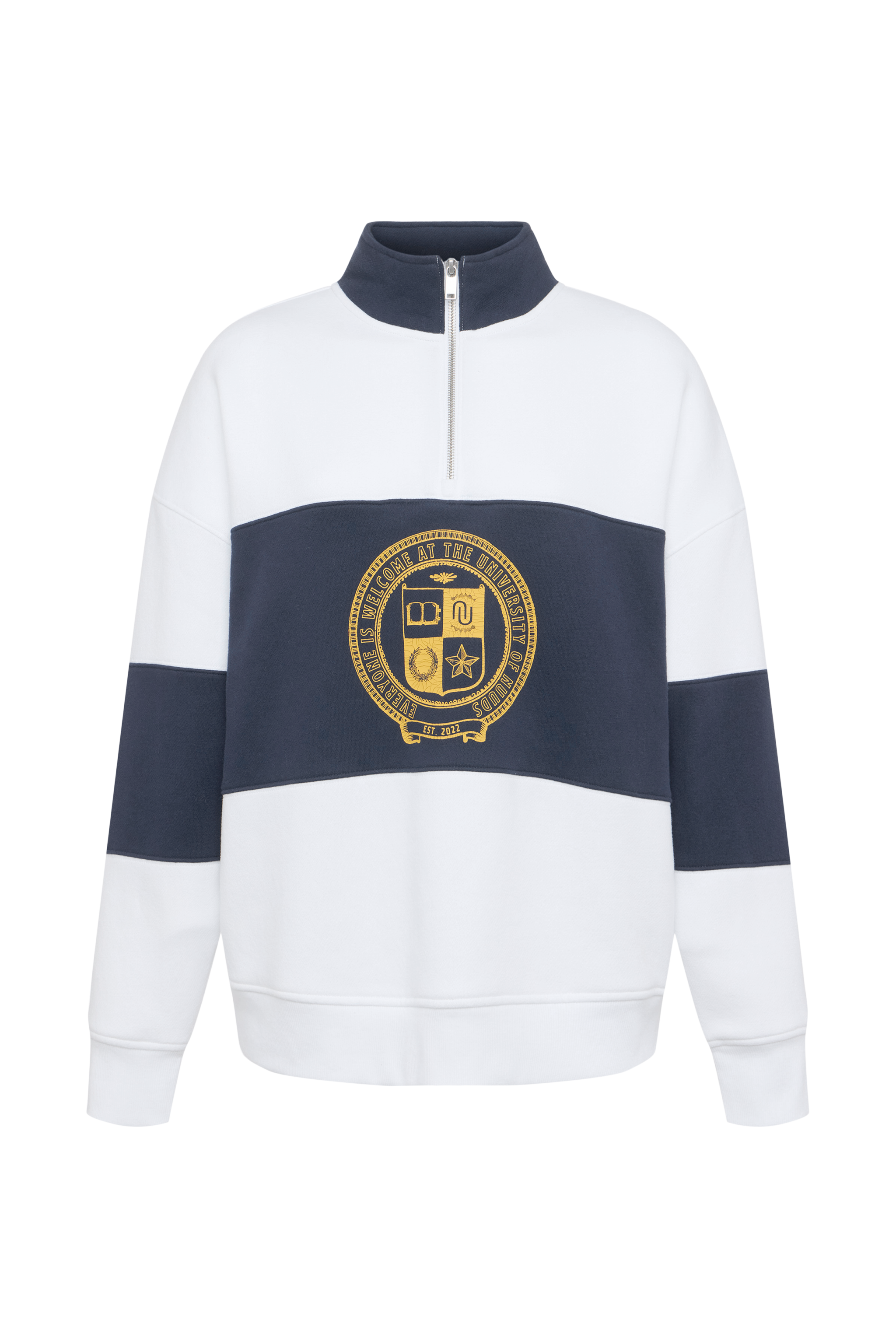 Campus Quarter-Zip | White/Navy