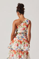 Lbruh Natali One Shoulder Floral Maxi Dress