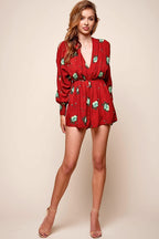 Vera Cold Shoulder Romper Wine