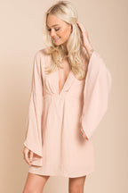 Carmen Bell Sleeve Dress Nude