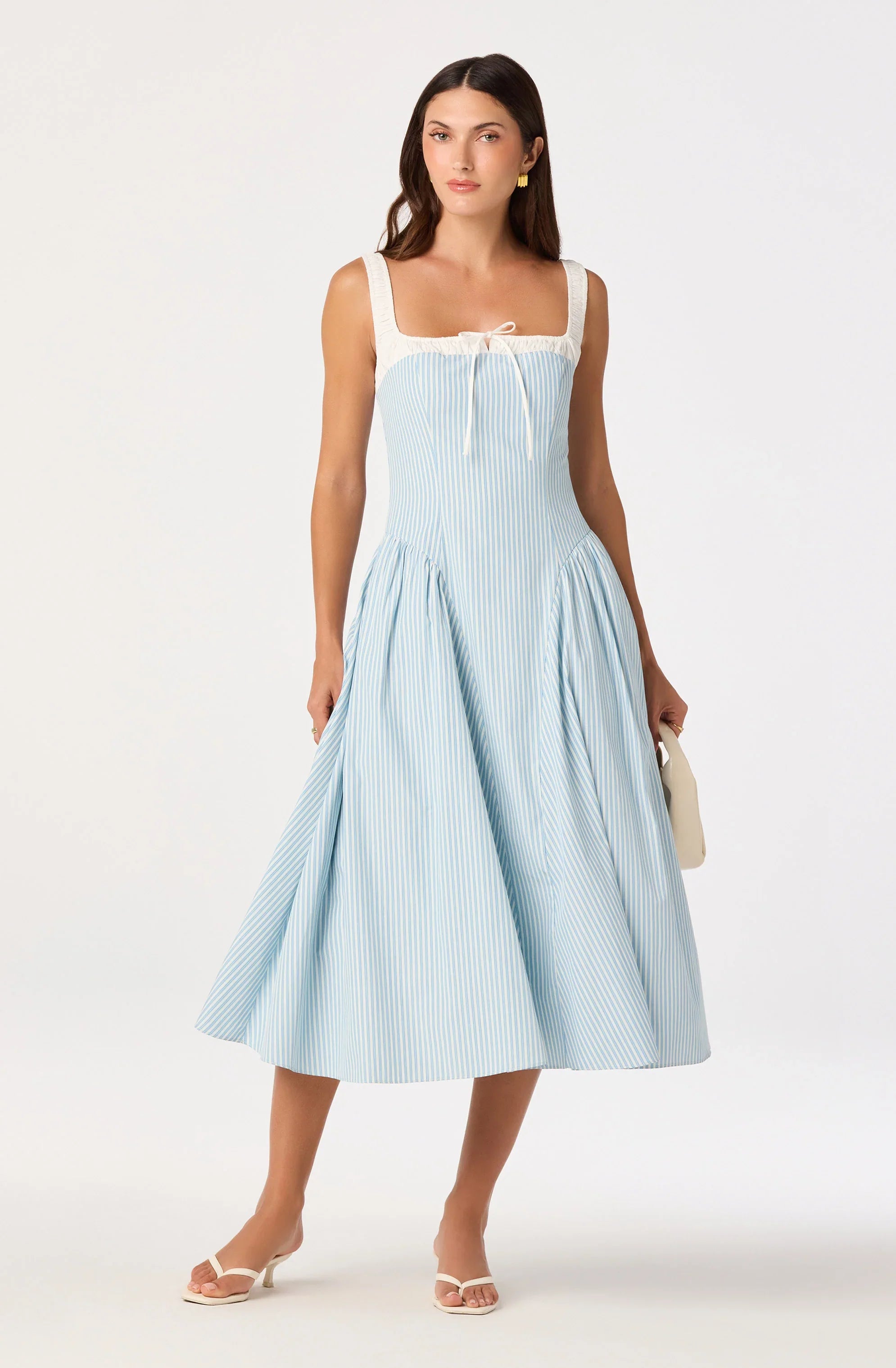 Inixyf Hazel Striped Drop-Waist Midi Dress