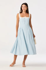 Inixyf Hazel Striped Drop-Waist Midi Dress