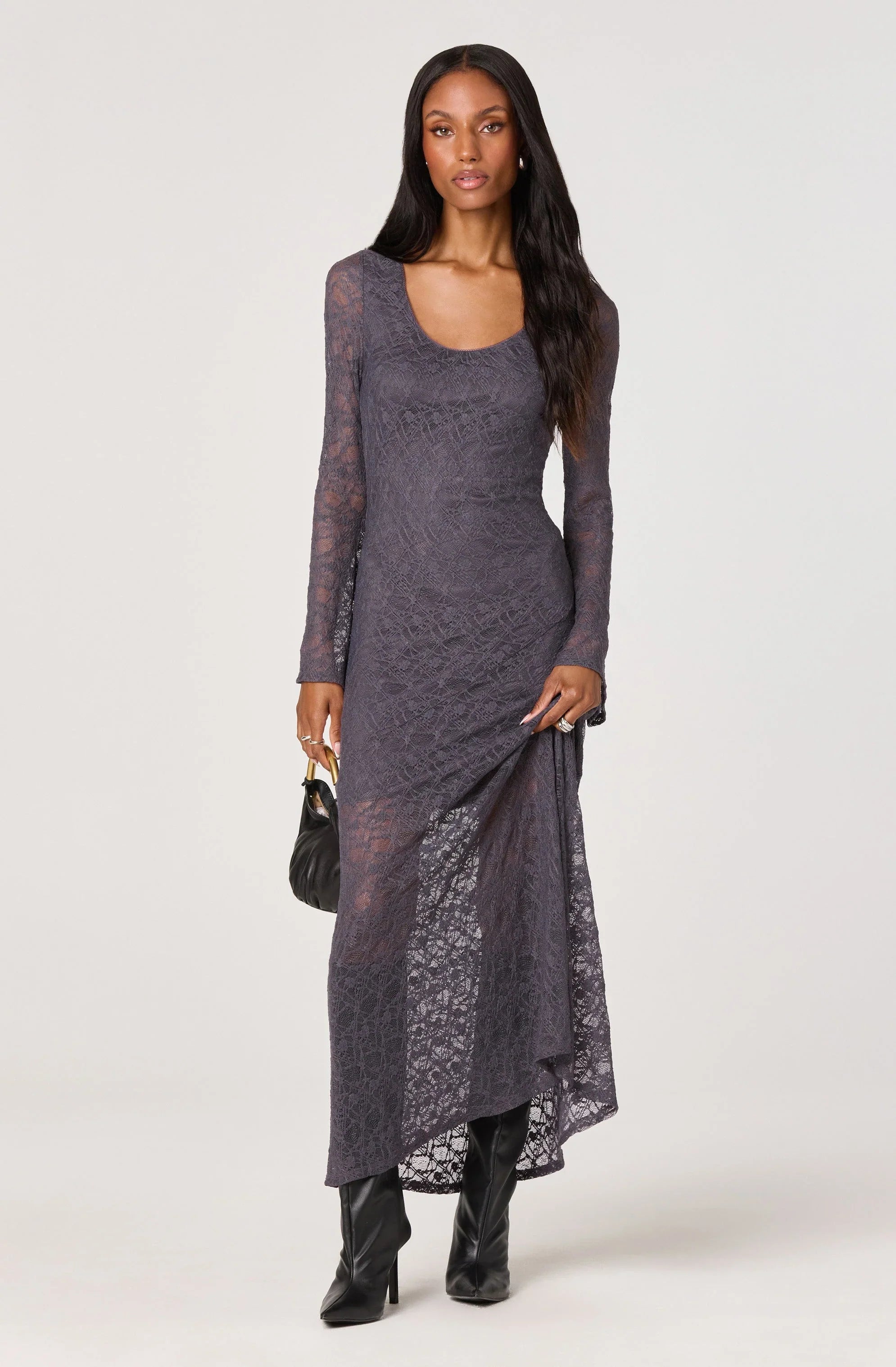 Lbruh Long Sleeve Lace Maxi Dress