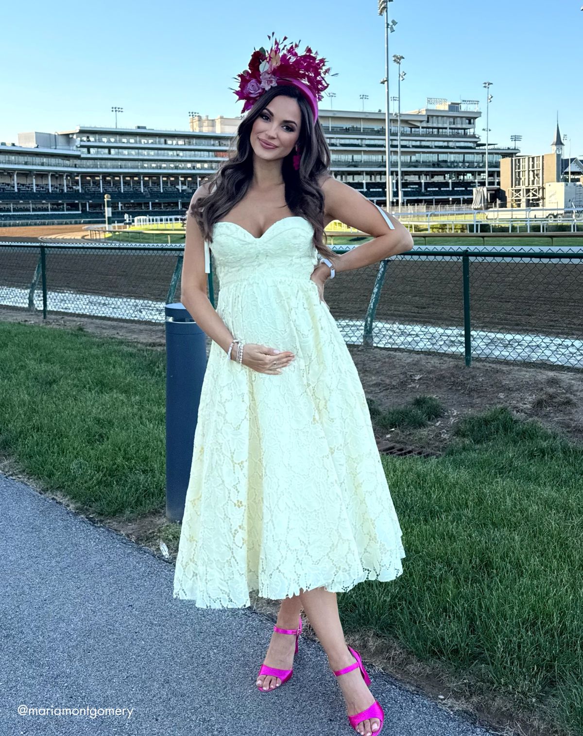 Yellow Lace Bow Strap Midi Dress