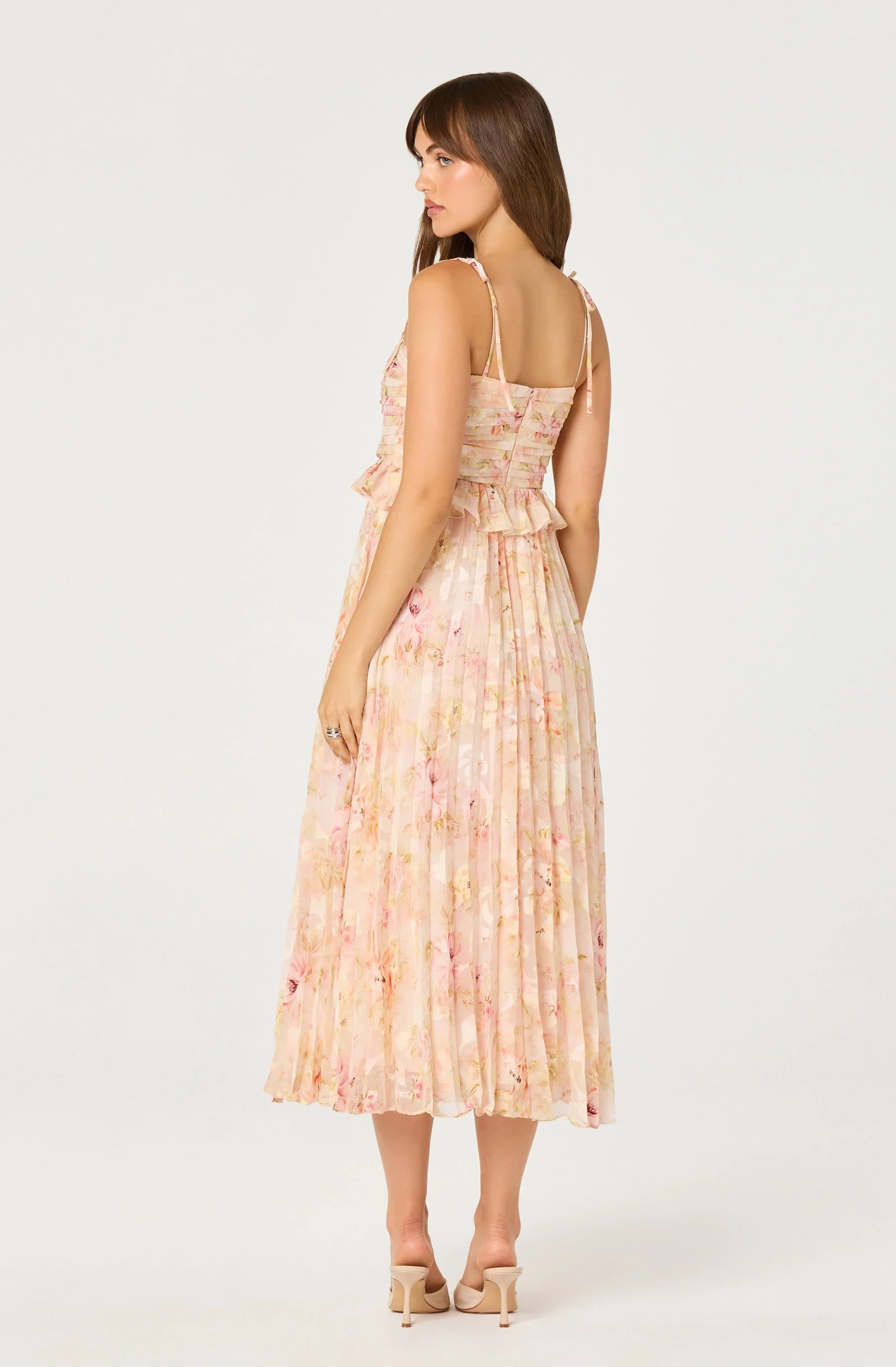 Inixyf Emerys Pleated Floral Midi Dress