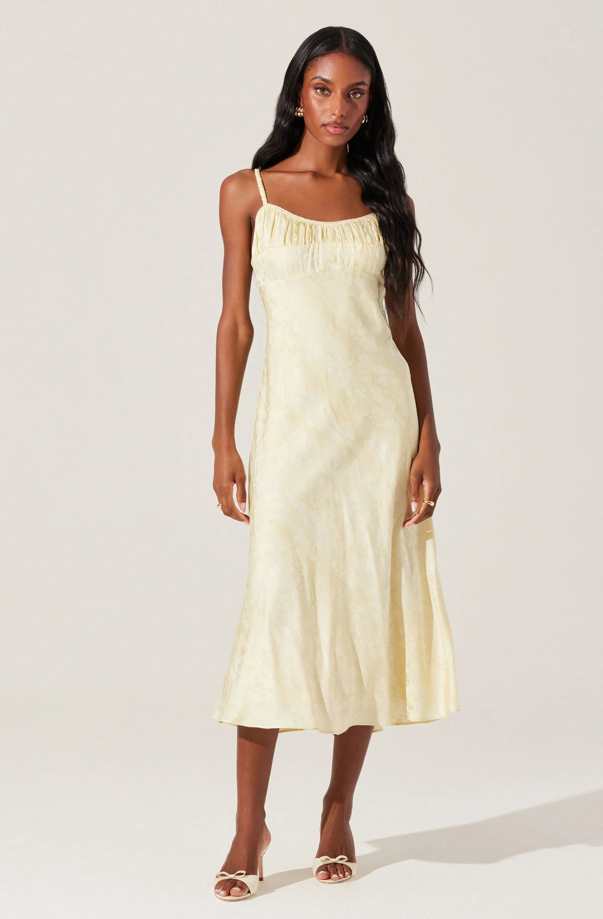 Lbruh Kaiya Floral Jacquard Satin Midi Dress