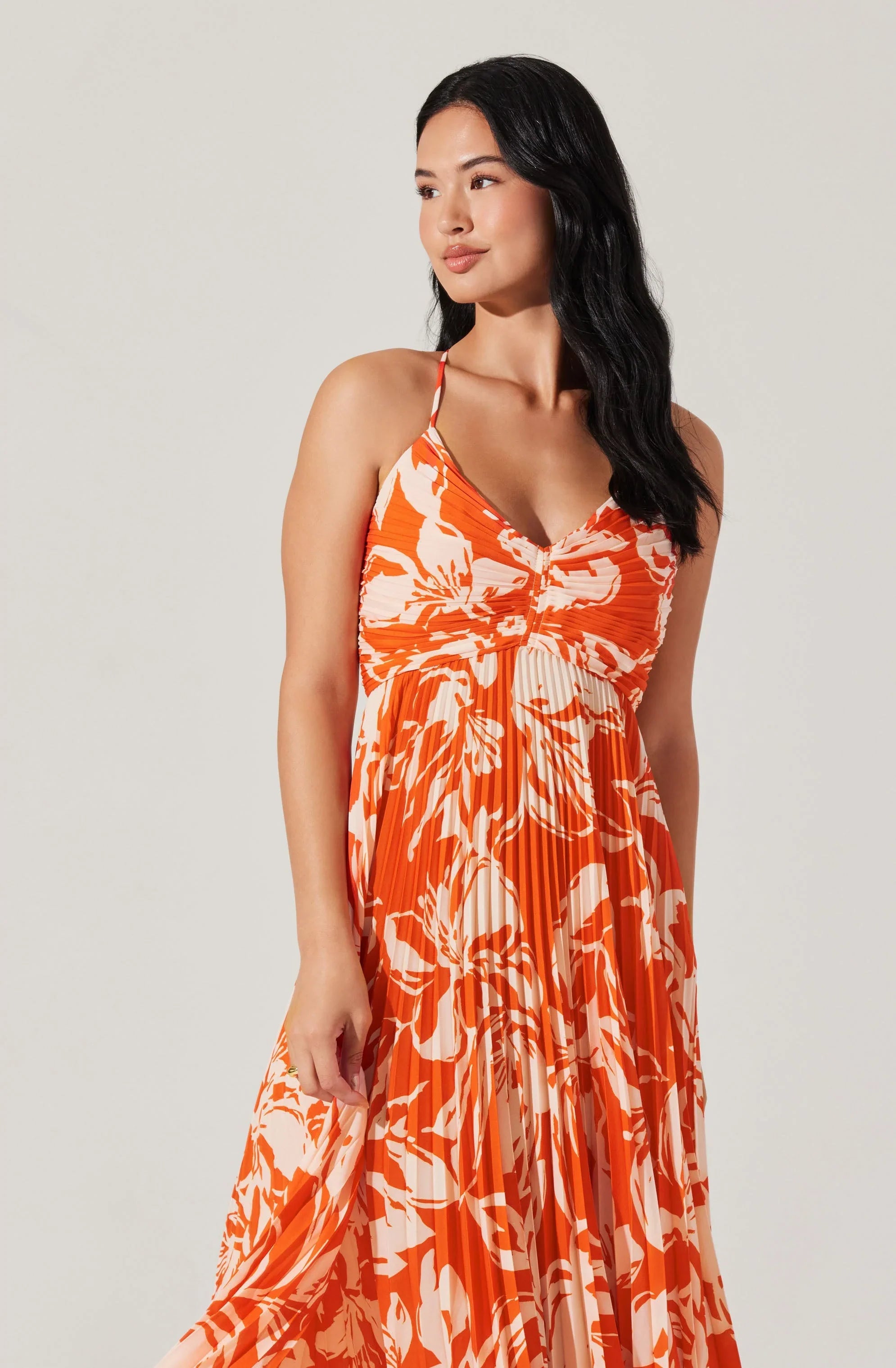 Inixyf Blythe Floral Plisse Midi Dress