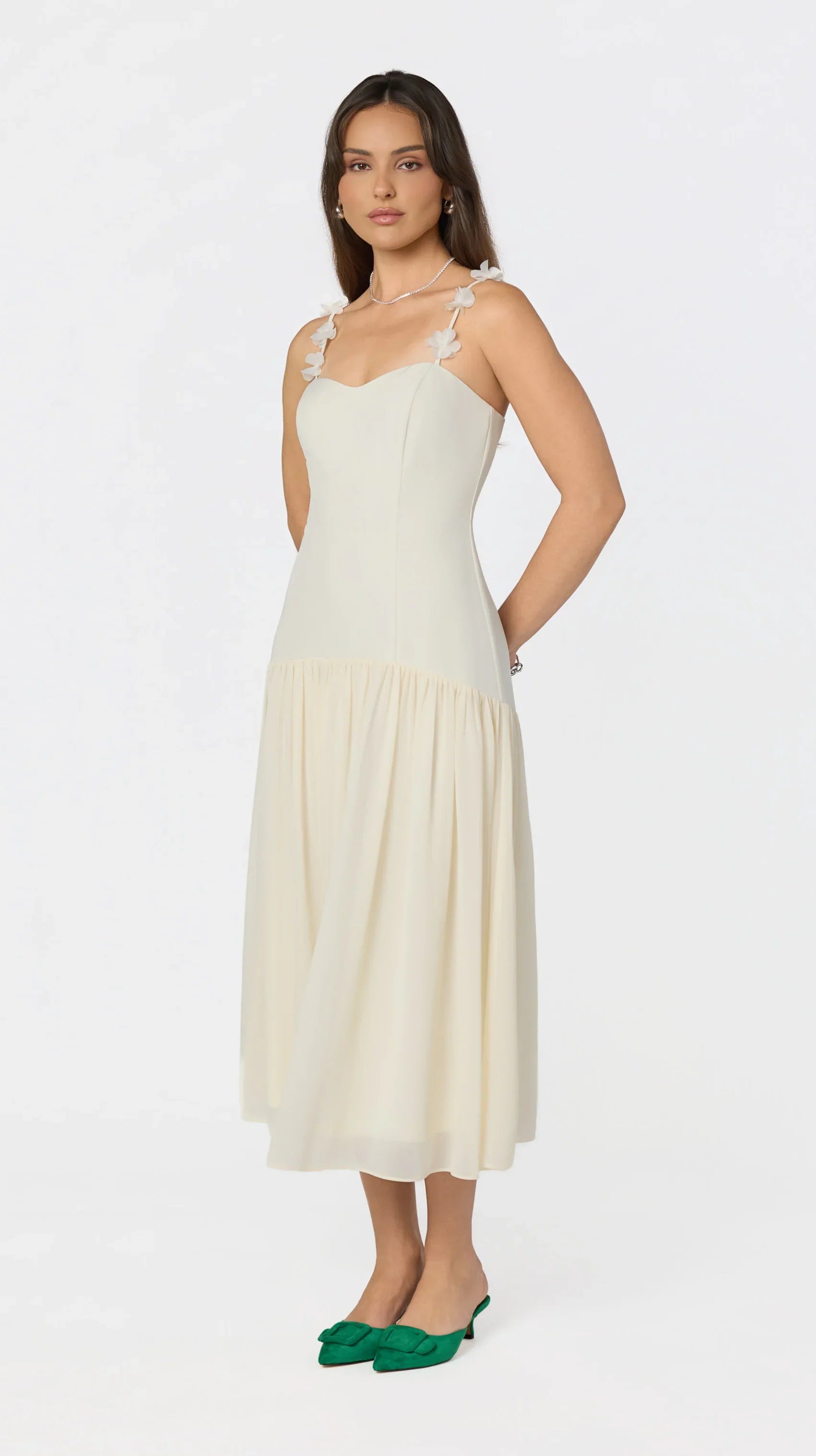 Inixyf Amia Floral Applique Maxi Dress
