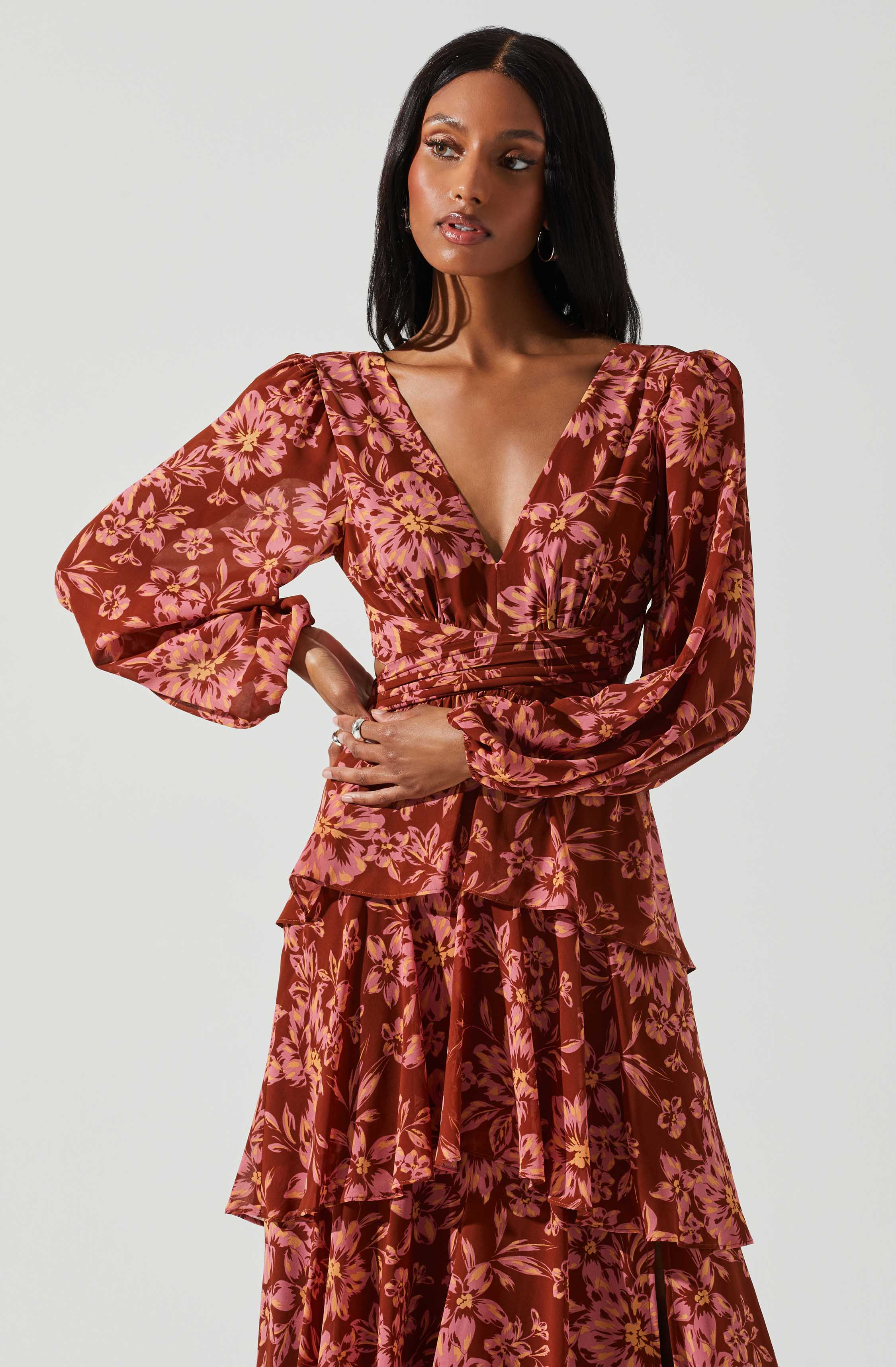 Lbruh Anora Floral Tiered Maxi Dress