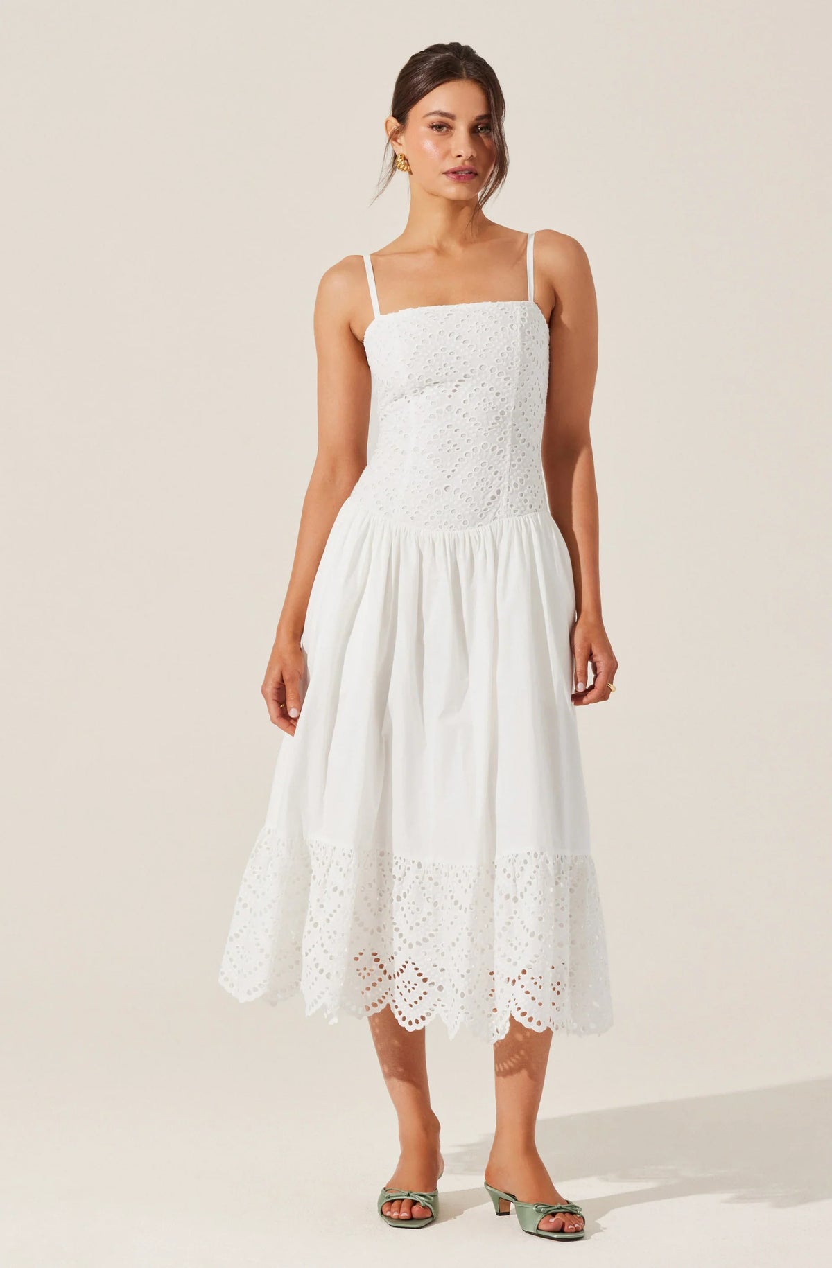 Lbruh Nathalia Eyelet Midi Dress