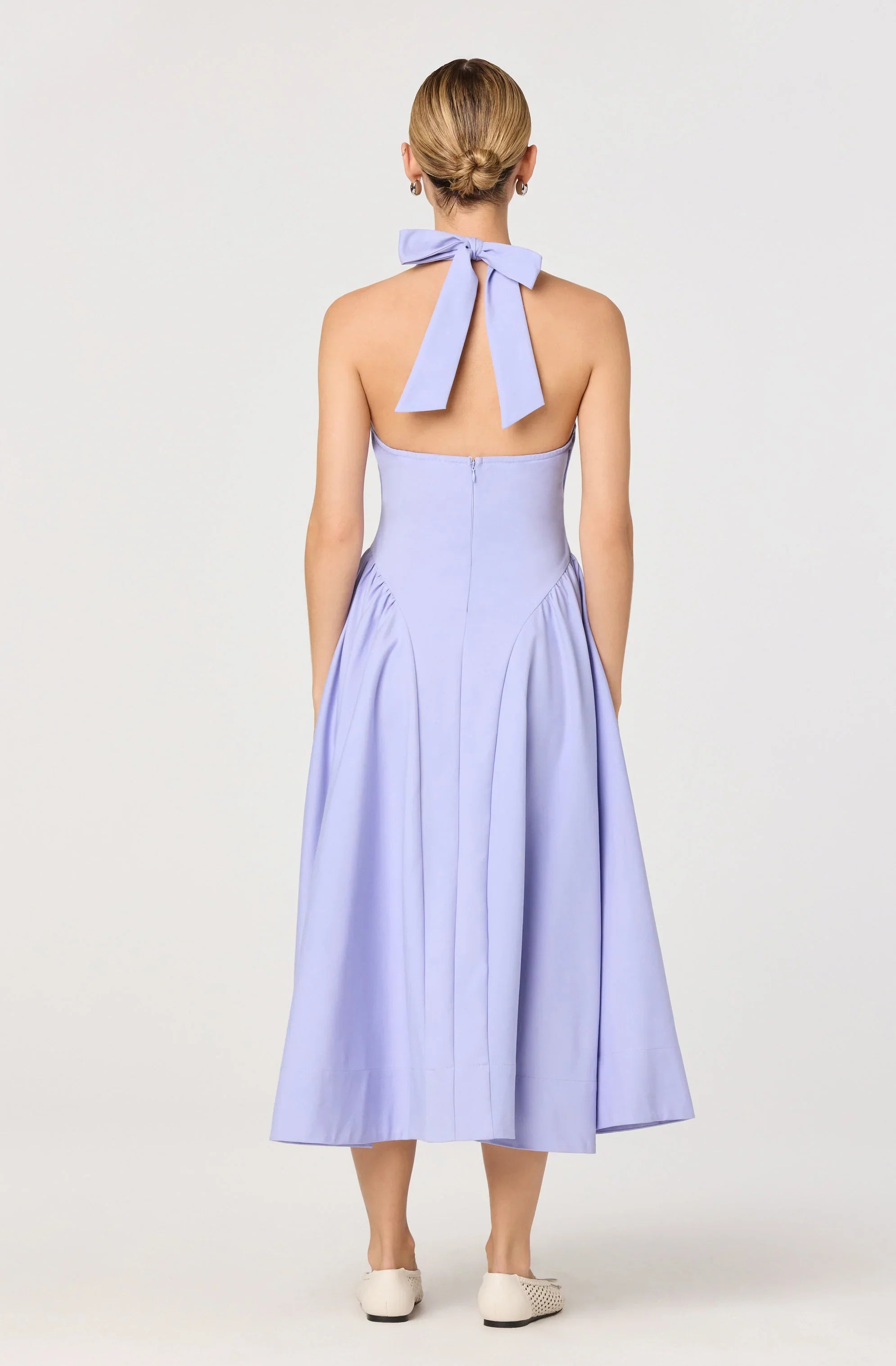Inixyf Meana Halter Plunge Drop-Waist Midi Dress