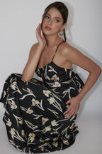 Linka Cami Strap Midi Dress Orchid Black