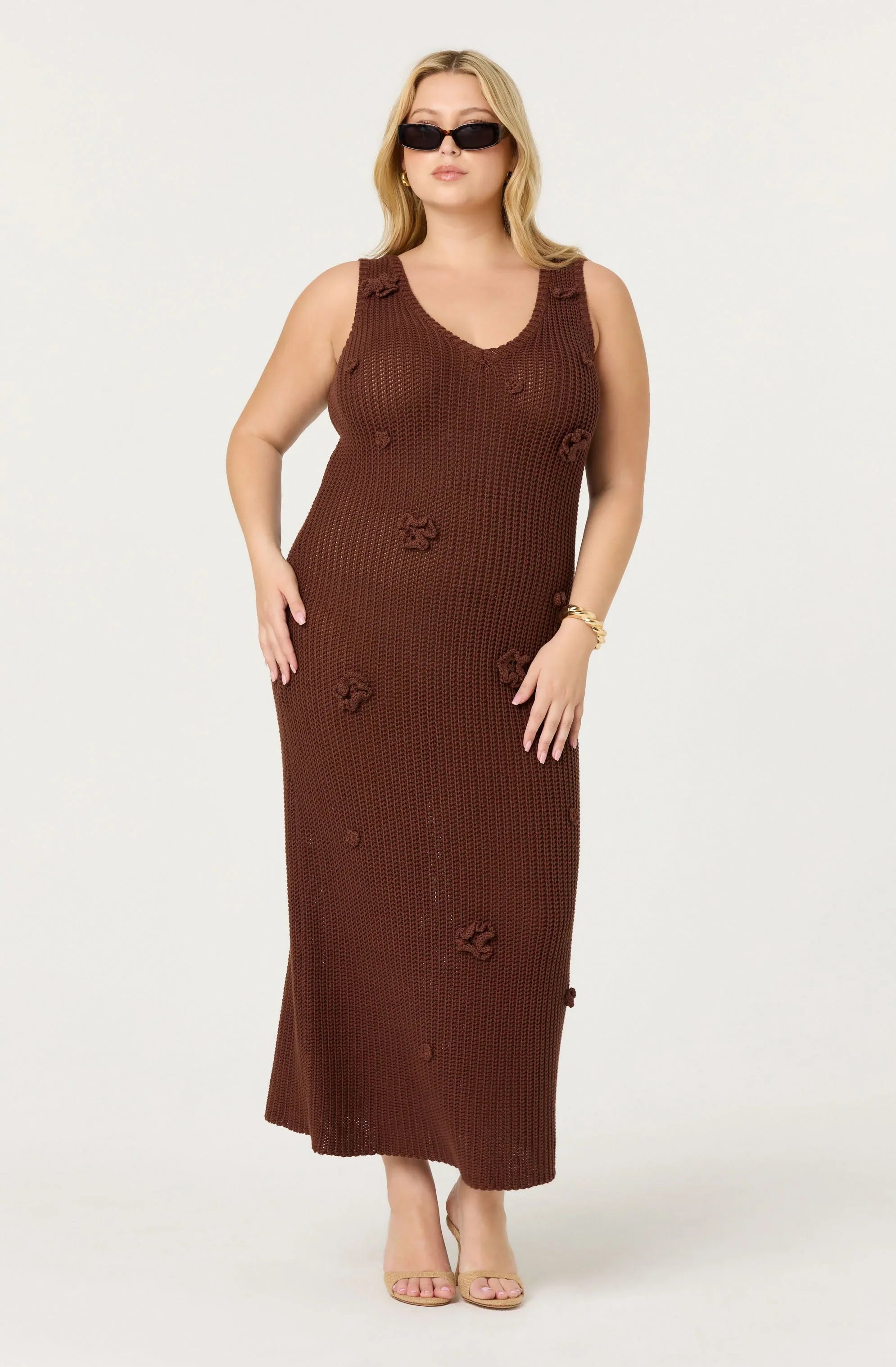 Lbruh Ainhoa 3D Floral Maxi Sweater Dress