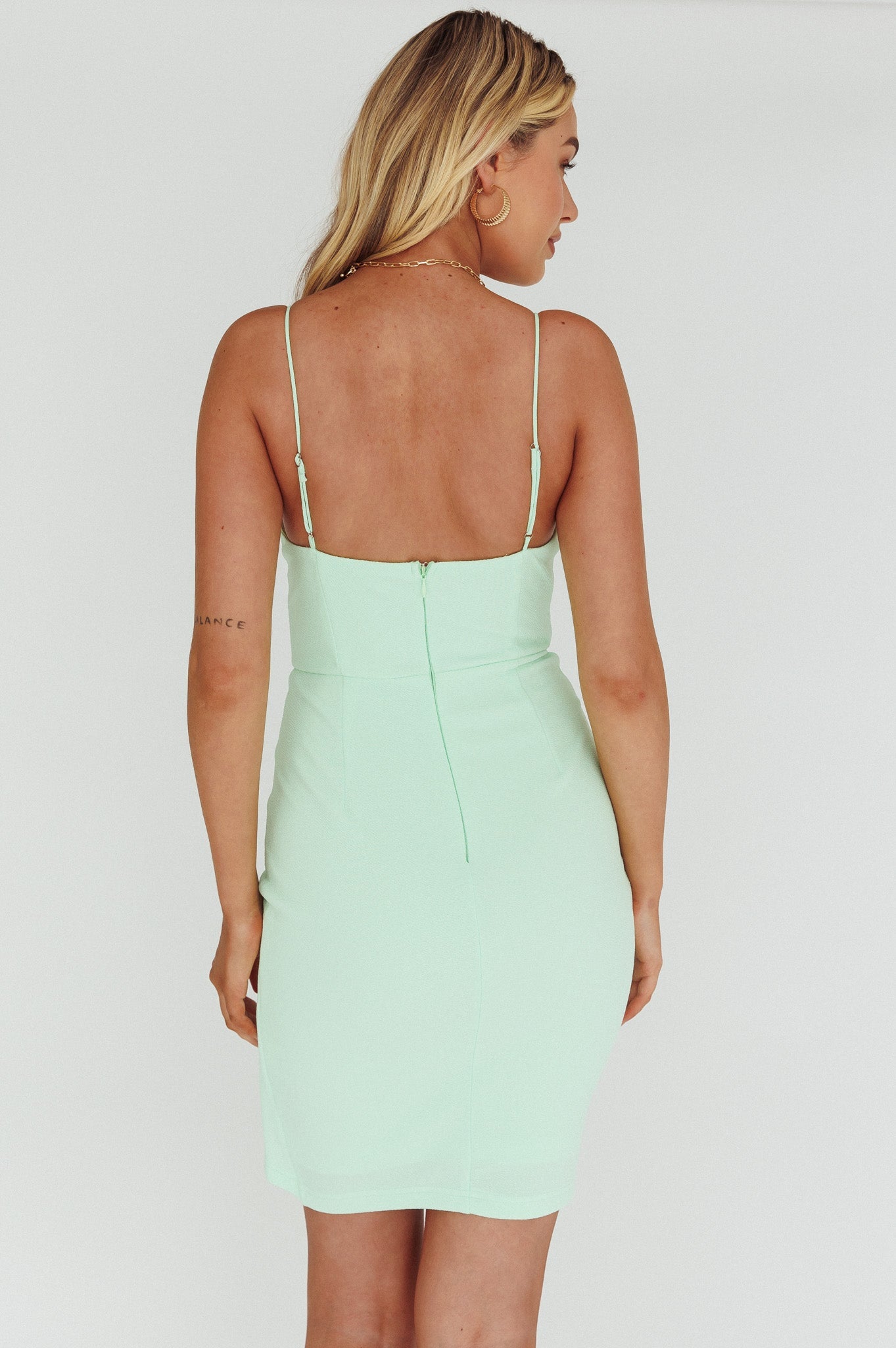 Sweet Embrace Structured Bodice Ruffle Dress Mint Secondary image