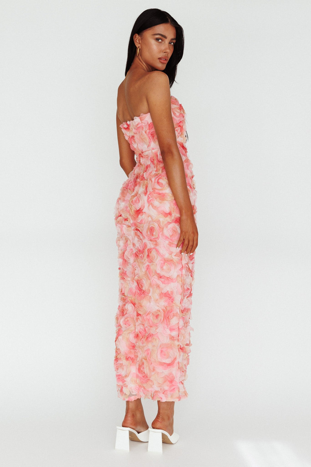 In Paris Embellished Midi Dress Pink