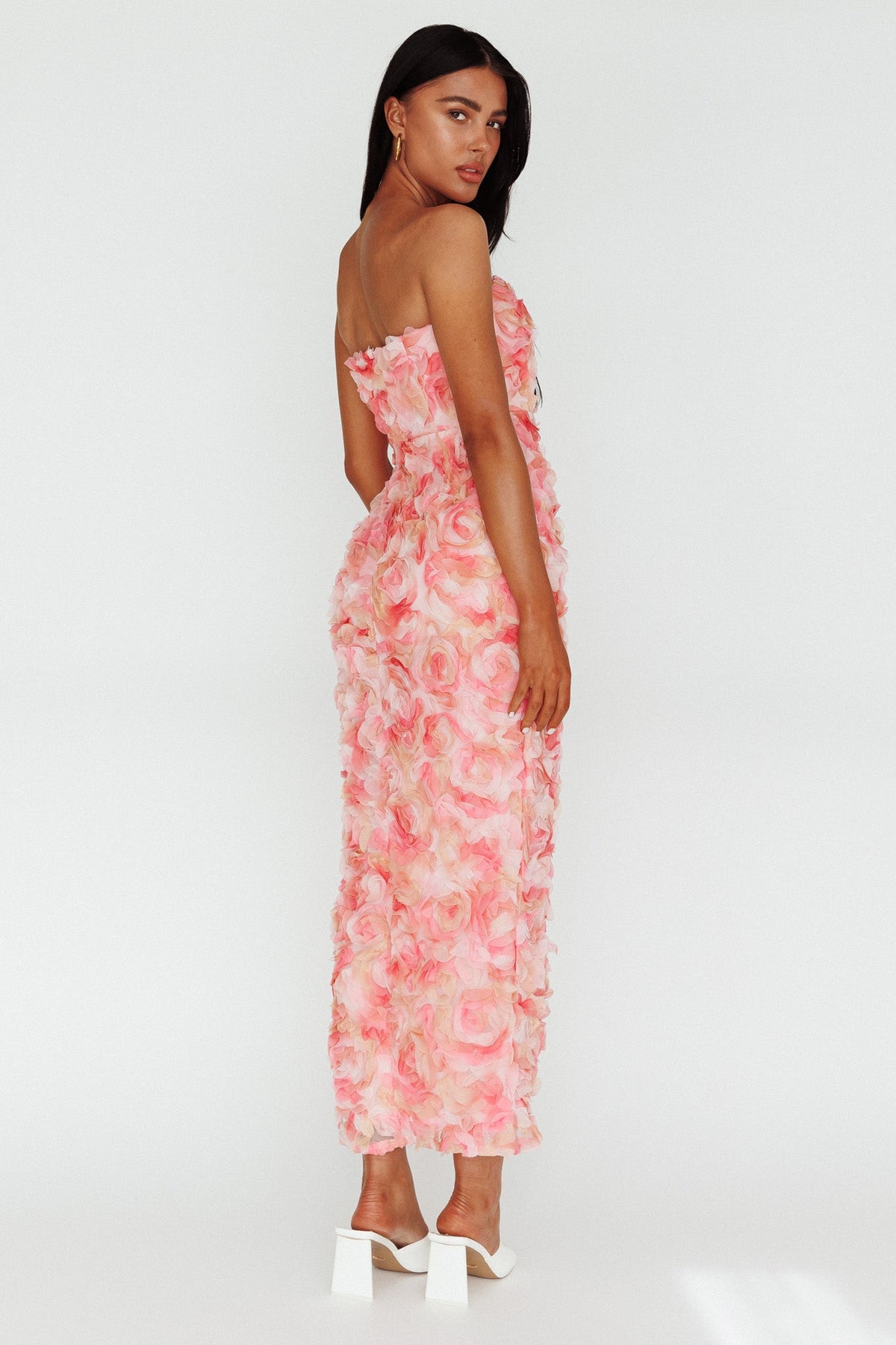 In Paris Embellished Midi Dress Pink