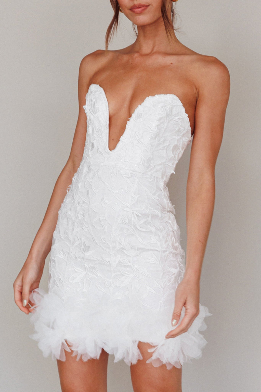 Time Of My Life Applique Mini Dress White
