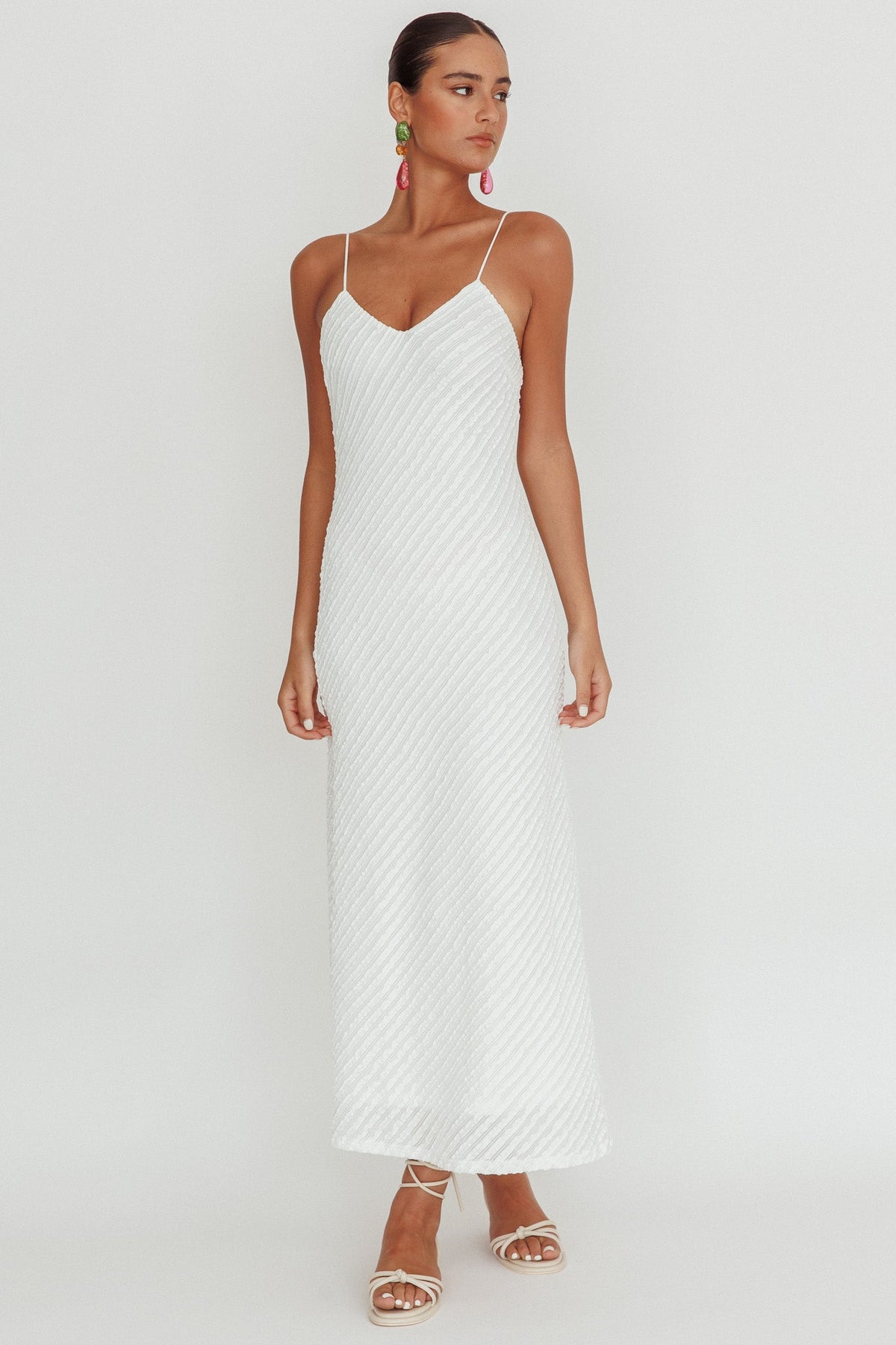 Stasi Textured Maxi Dress White Main image