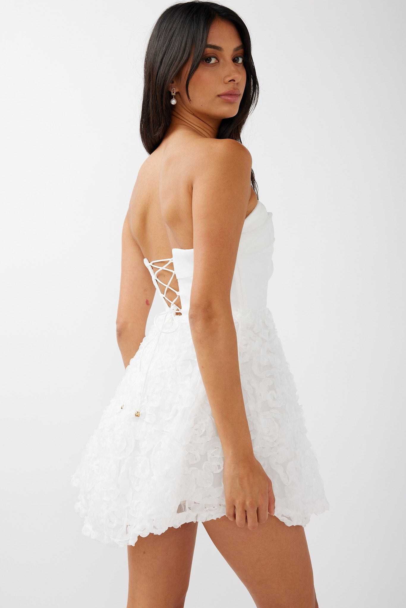 Annalyn Strapless Embellished Mini Dress White Secondary image