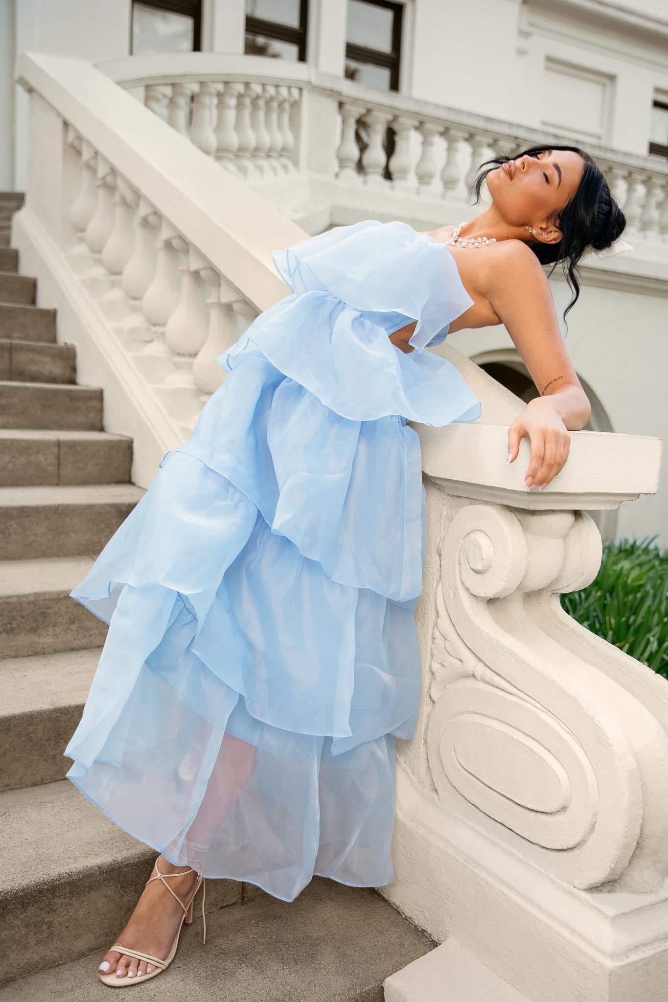 Behati Tiered Layer Midi Dress Blue Secondary image