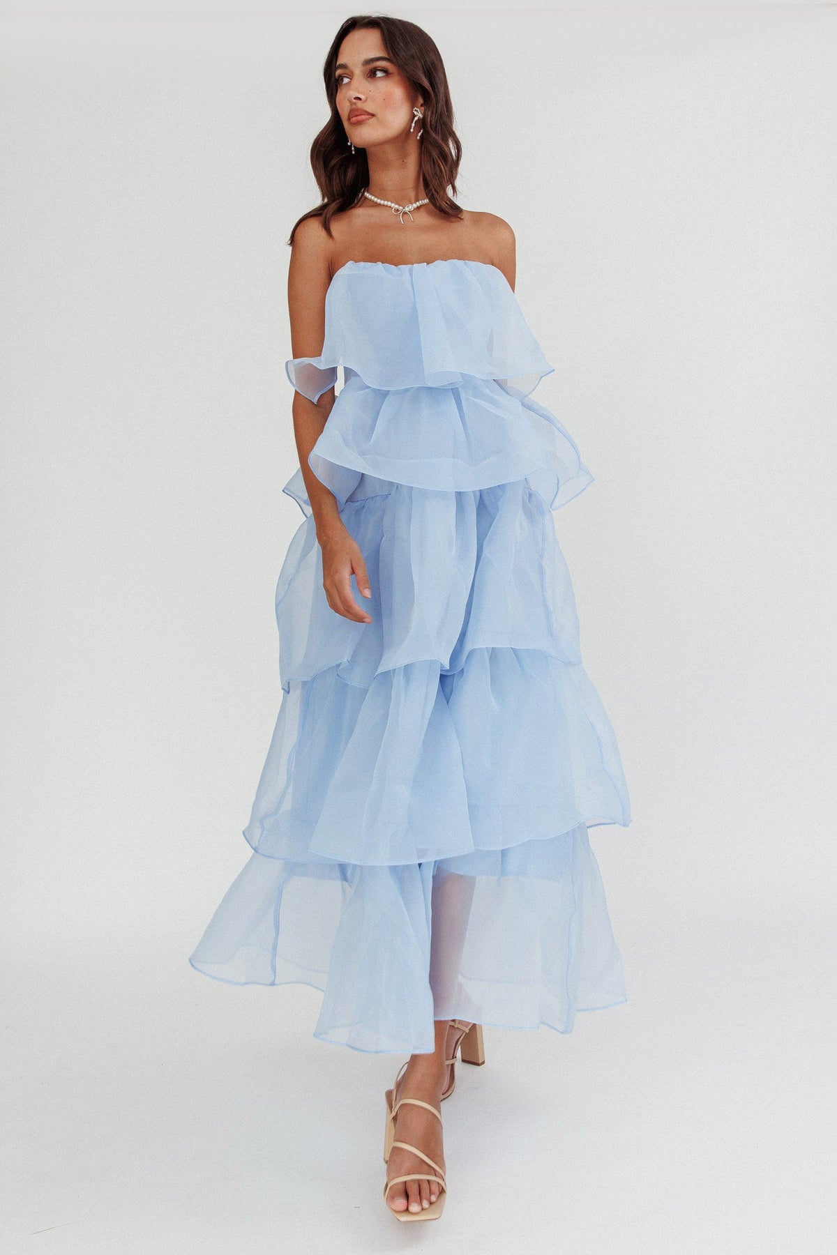 Behati Tiered Layer Midi Dress Blue Main image